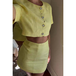 12th Tribe Sunday Yellow Mini Skirt Size MM